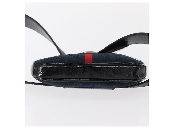 GUCCI Marsupio Sherry Line Camoscio Smalto Blu navy oro 519308 Auth mr1606 - vista 10