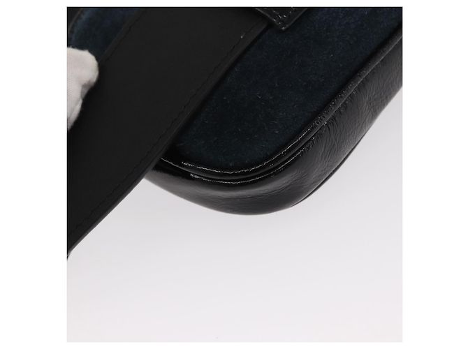 GUCCI Marsupio Sherry Line Camoscio Smalto Blu navy oro 519308 Auth mr1606 - vista 13