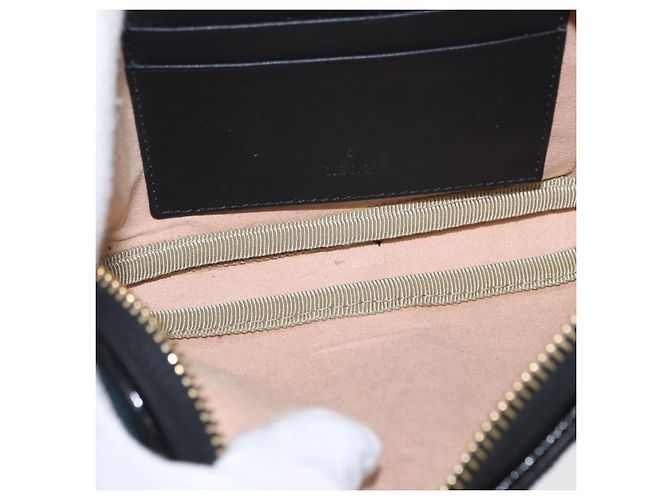 GUCCI Marsupio Sherry Line Camoscio Smalto Blu navy oro 519308 Auth mr1606 - vista 18