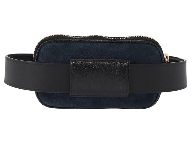 GUCCI Marsupio Sherry Line Camoscio Smalto Blu navy oro 519308 Auth mr1606 - vista 3