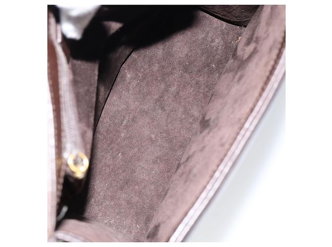 GUCCI Schultertasche aus braunem Leder mit Gold 001 1274 1874 Auth am9820 Golden - Ansicht 17