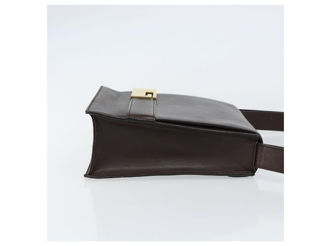 GUCCI Schultertasche aus braunem Leder mit Gold 001 1274 1874 Auth am9820 Golden - Ansicht 4