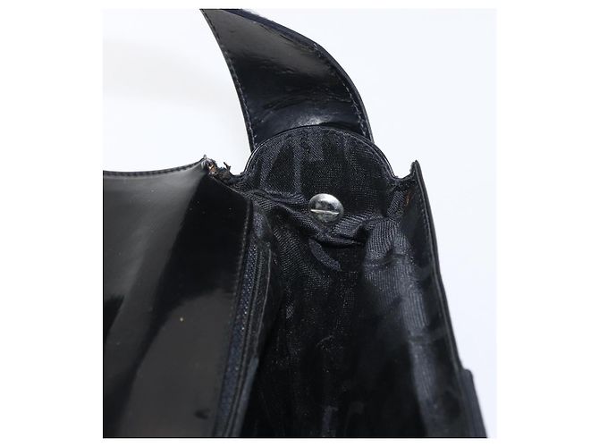Borsa a Spalla Vala in Nylon Smaltato Nero e Argento di Salvatore Ferragamo Auth bs31354 - vista 19