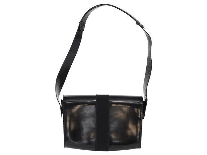 Borsa a Spalla Vala in Nylon Smaltato Nero e Argento di Salvatore Ferragamo Auth bs31354 - vista 3