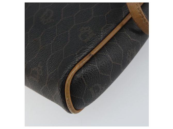 Christian Dior Borsa a spalla in tela a nido d'ape PVC nera e dorata Auth BA8204 Nero D'oro - vista 12