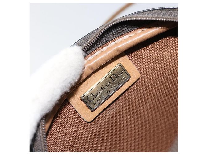 Christian Dior Borsa a spalla in tela a nido d'ape PVC nera e dorata Auth BA8204 Nero D'oro - vista 16