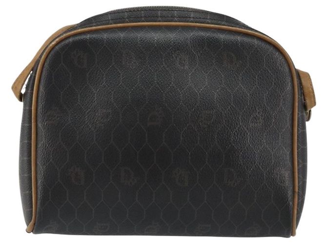 Christian Dior Borsa a spalla in tela a nido d'ape PVC nera e dorata Auth BA8204 Nero D'oro - vista 3
