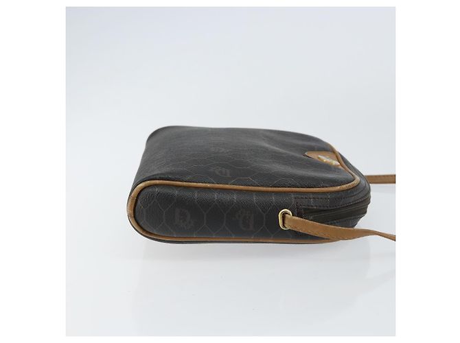 Christian Dior Borsa a spalla in tela a nido d'ape PVC nera e dorata Auth BA8204 Nero D'oro - vista 4