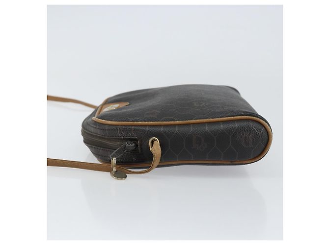 Christian Dior Borsa a spalla in tela a nido d'ape PVC nera e dorata Auth BA8204 Nero D'oro - vista 5