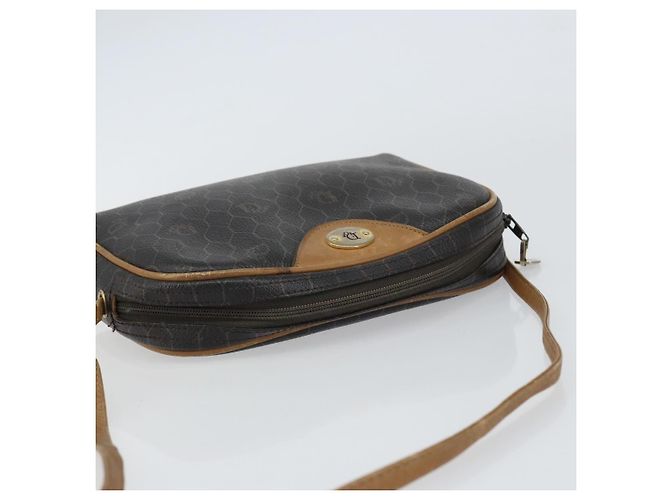 Christian Dior Borsa a spalla in tela a nido d'ape PVC nera e dorata Auth BA8204 Nero D'oro - vista 6