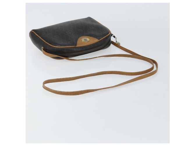 Christian Dior Borsa a spalla in tela a nido d'ape PVC nera e dorata Auth BA8204 Nero D'oro - vista 7