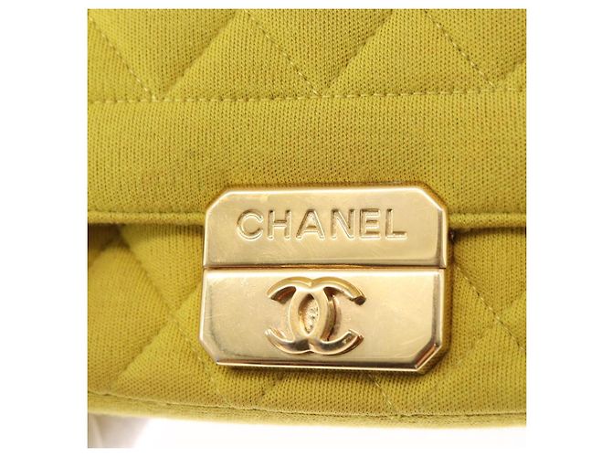 CHANEL Borsa a Spalla Matelassé con Catena Cotone Giallo Oro CC Auth 156510V D'oro - vista 15