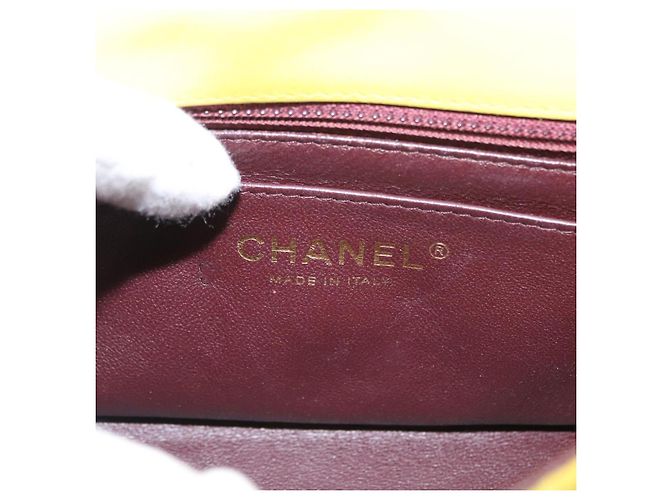 CHANEL Borsa a Spalla Matelassé con Catena Cotone Giallo Oro CC Auth 156510V D'oro - vista 18
