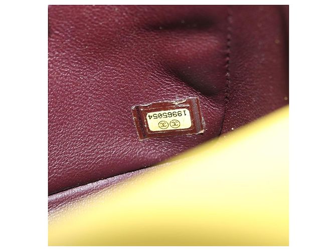 CHANEL Borsa a Spalla Matelassé con Catena Cotone Giallo Oro CC Auth 156510V D'oro - vista 24