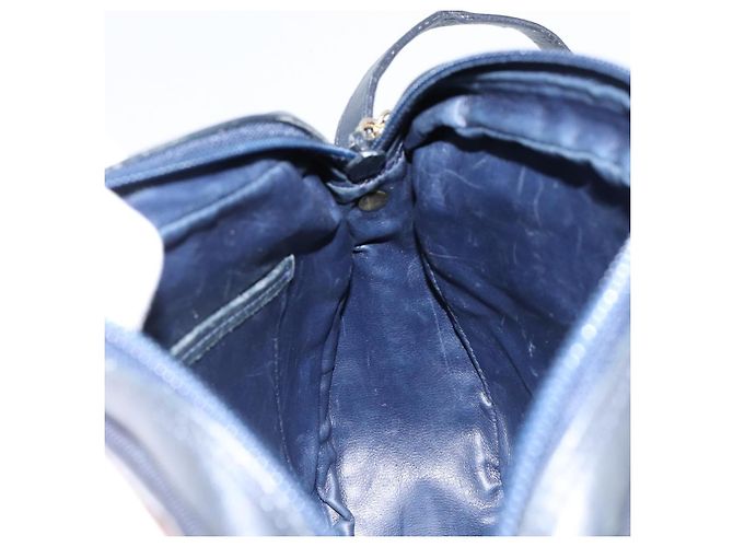 Borsa a Spalla Salvatore Ferragamo Vala in Pelle Blu Navy Oro Auth BA8220 D'oro - vista 18