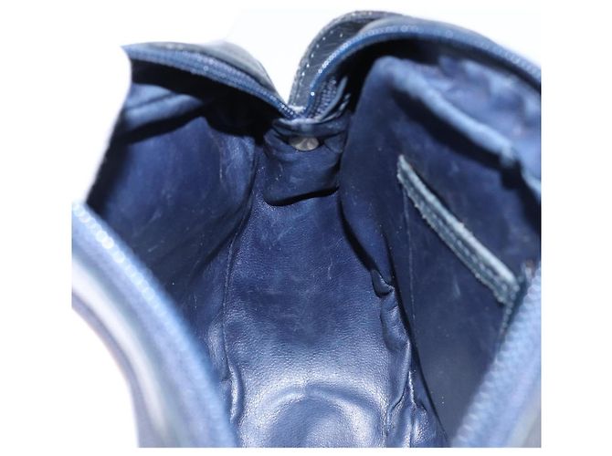 Borsa a Spalla Salvatore Ferragamo Vala in Pelle Blu Navy Oro Auth BA8220 D'oro - vista 19