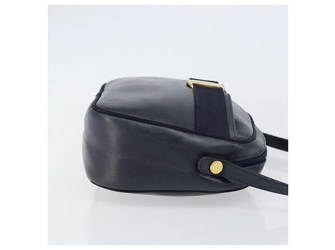 Borsa a Spalla Salvatore Ferragamo Vala in Pelle Blu Navy Oro Auth BA8220 D'oro - vista 4