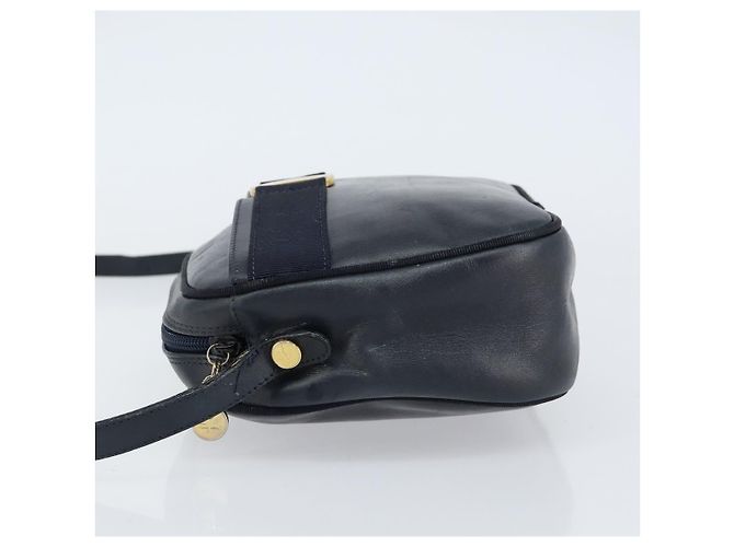 Borsa a Spalla Salvatore Ferragamo Vala in Pelle Blu Navy Oro Auth BA8220 D'oro - vista 5