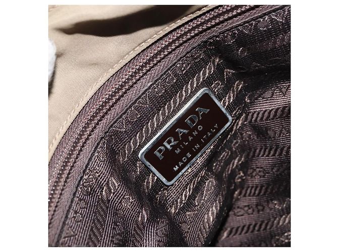 Bolso de mano PRADA de nailon caqui plateado auténtico bs31364 Plata - vista 16
