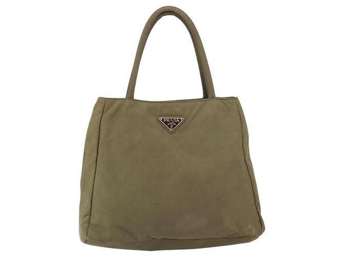 Bolso de mano PRADA de nailon caqui plateado auténtico bs31364 Plata - vista 2