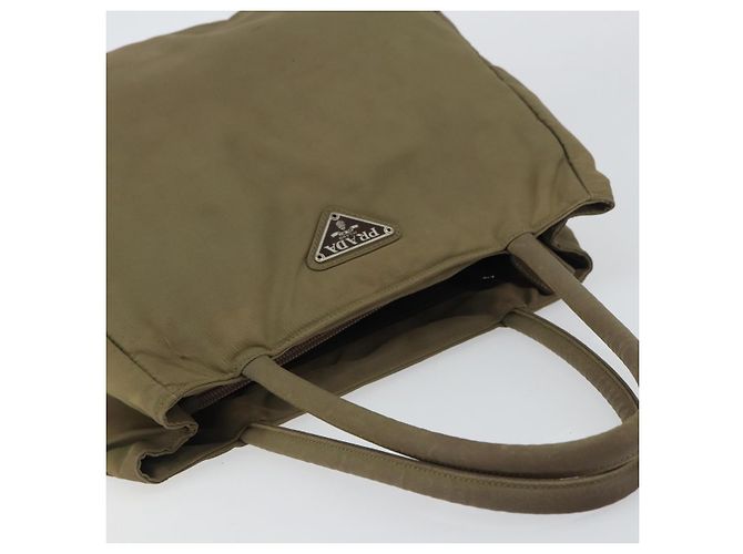 Bolso de mano PRADA de nailon caqui plateado auténtico bs31364 Plata - vista 6