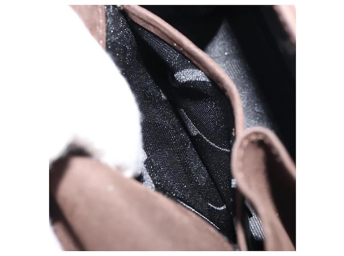 Borsa a Spalla Vala Chain in Camoscio Marrone Oro Auth BA8244 di Salvatore Ferragamo - vista 20