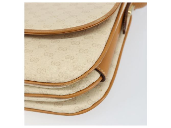 Gucci Borsa a Spalla Micro GG Supreme PVC Avorio Oro 001 406 1780 Auth ep12179 D'oro Crudo - vista 10