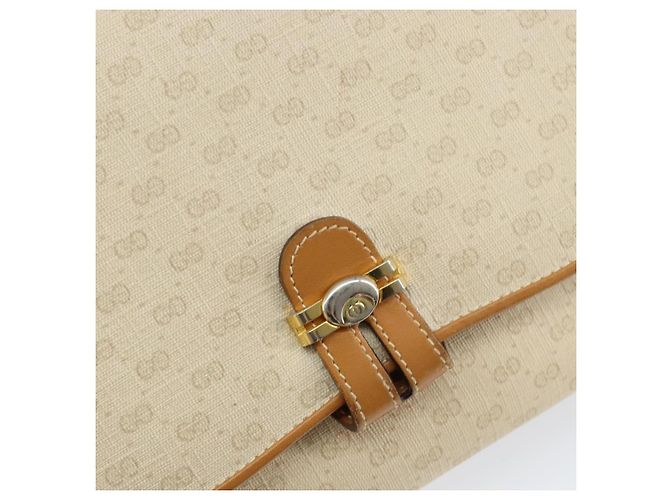 Gucci Borsa a Spalla Micro GG Supreme PVC Avorio Oro 001 406 1780 Auth ep12179 D'oro Crudo - vista 14