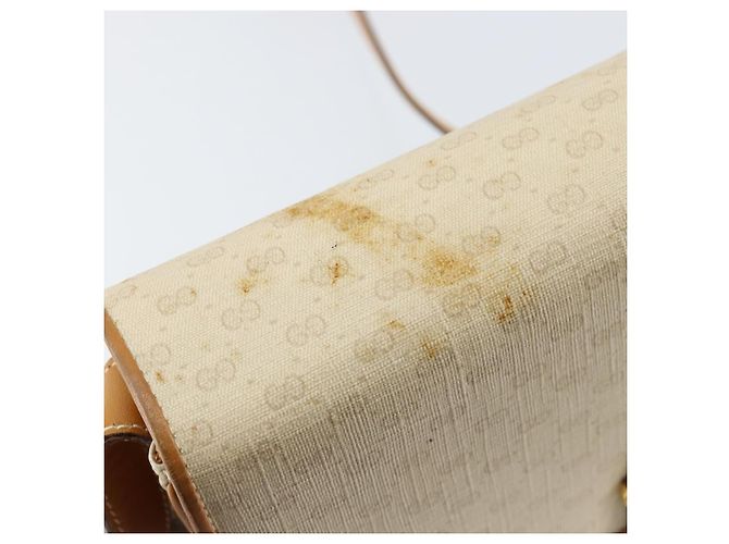Gucci Borsa a Spalla Micro GG Supreme PVC Avorio Oro 001 406 1780 Auth ep12179 D'oro Crudo - vista 15
