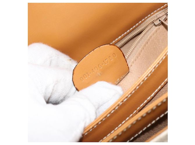 Gucci Borsa a Spalla Micro GG Supreme PVC Avorio Oro 001 406 1780 Auth ep12179 D'oro Crudo - vista 25