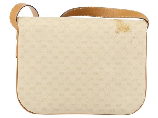 Gucci Borsa a Spalla Micro GG Supreme PVC Avorio Oro 001 406 1780 Auth ep12179 D'oro Crudo - vista 3