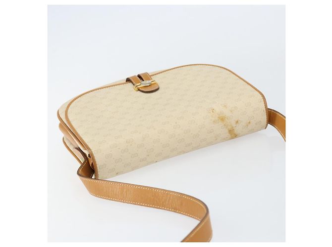 Gucci Borsa a Spalla Micro GG Supreme PVC Avorio Oro 001 406 1780 Auth ep12179 D'oro Crudo - vista 6