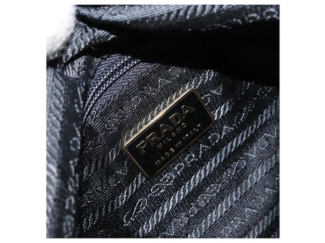Borsa Tote PRADA Nylon Verde Oro Auth 153035 D'oro - vista 16