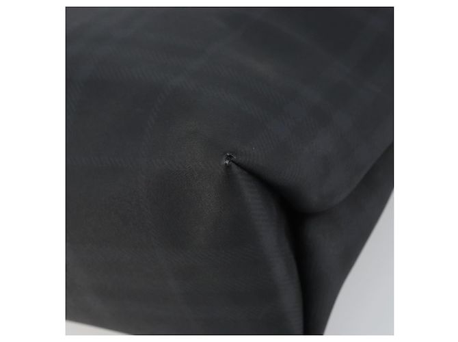 Schwarze Leder-Handtasche mit Nova Check-Muster von BURBERRY, authentisch Silber BA8861 - Ansicht 10