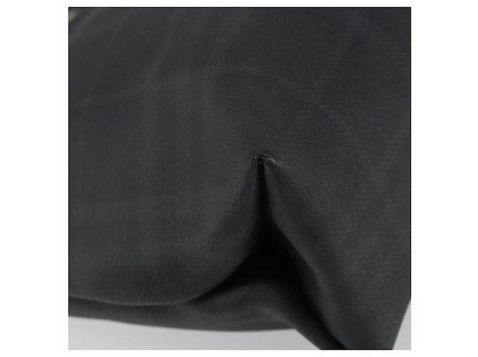 Schwarze Leder-Handtasche mit Nova Check-Muster von BURBERRY, authentisch Silber BA8861 - Ansicht 11