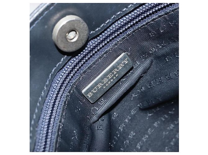 Schwarze Leder-Handtasche mit Nova Check-Muster von BURBERRY, authentisch Silber BA8861 - Ansicht 15