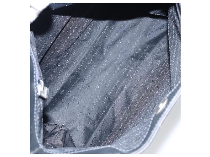 Schwarze Leder-Handtasche mit Nova Check-Muster von BURBERRY, authentisch Silber BA8861 - Ansicht 16