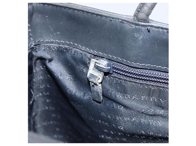 Schwarze Leder-Handtasche mit Nova Check-Muster von BURBERRY, authentisch Silber BA8861 - Ansicht 19
