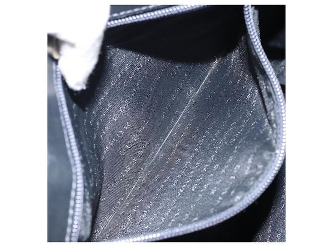 Schwarze Leder-Handtasche mit Nova Check-Muster von BURBERRY, authentisch Silber BA8861 - Ansicht 20