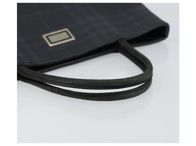 Schwarze Leder-Handtasche mit Nova Check-Muster von BURBERRY, authentisch Silber BA8861 - Ansicht 7