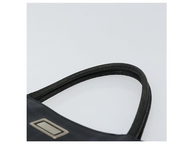 Schwarze Leder-Handtasche mit Nova Check-Muster von BURBERRY, authentisch Silber BA8861 - Ansicht 8