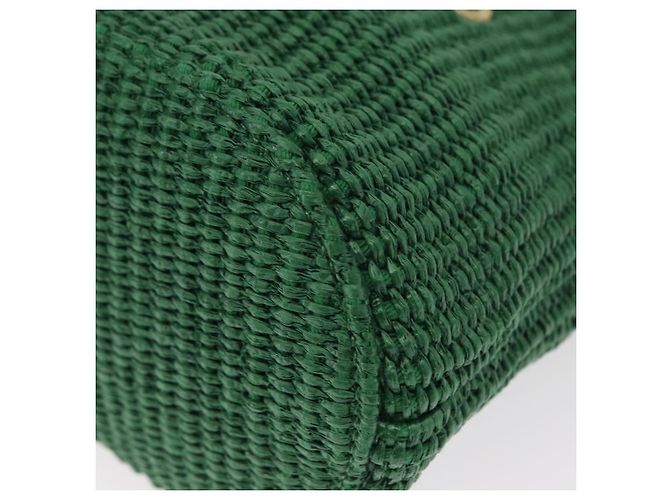 Borsa Jimmy Choo Raffia 2way Verde Oro Auth BA9200 D'oro - vista 13