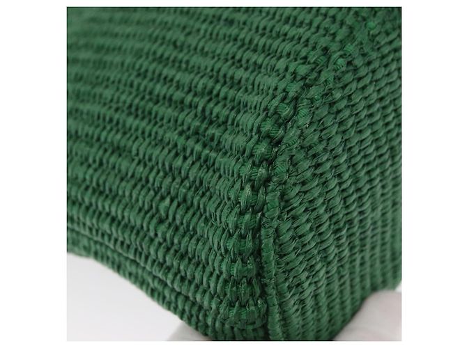 Borsa Jimmy Choo Raffia 2way Verde Oro Auth BA9200 D'oro - vista 14
