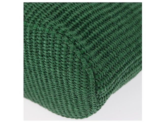 Borsa Jimmy Choo Raffia 2way Verde Oro Auth BA9200 D'oro - vista 15