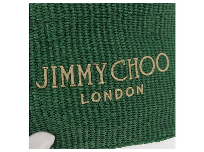 Borsa Jimmy Choo Raffia 2way Verde Oro Auth BA9200 D'oro - vista 16