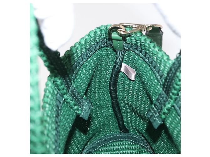 Borsa Jimmy Choo Raffia 2way Verde Oro Auth BA9200 D'oro - vista 20