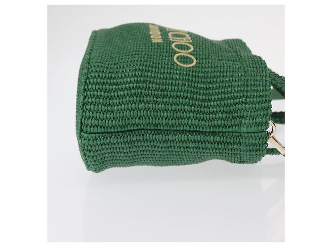 Borsa Jimmy Choo Raffia 2way Verde Oro Auth BA9200 D'oro - vista 4