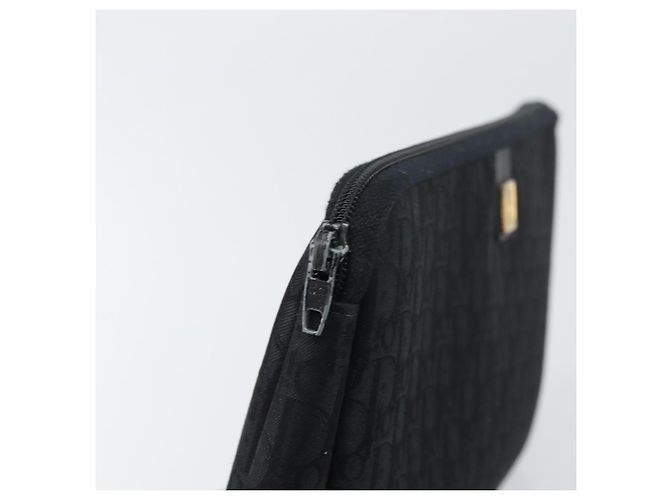 Borsa clutch in tela Trotter Christian Dior nera Auth 156801 - vista 13