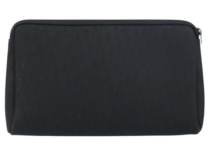 Borsa clutch in tela Trotter Christian Dior nera Auth 156801 - vista 3