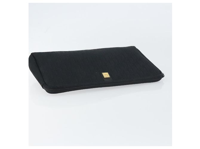 Borsa clutch in tela Trotter Christian Dior nera Auth 156801 - vista 6